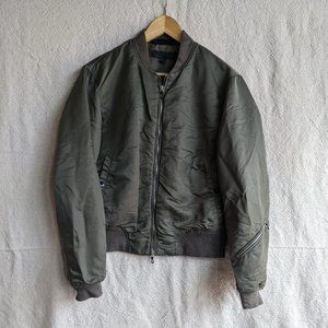 Rag & Bone Olive Cropped Puffer Bomber Jacket